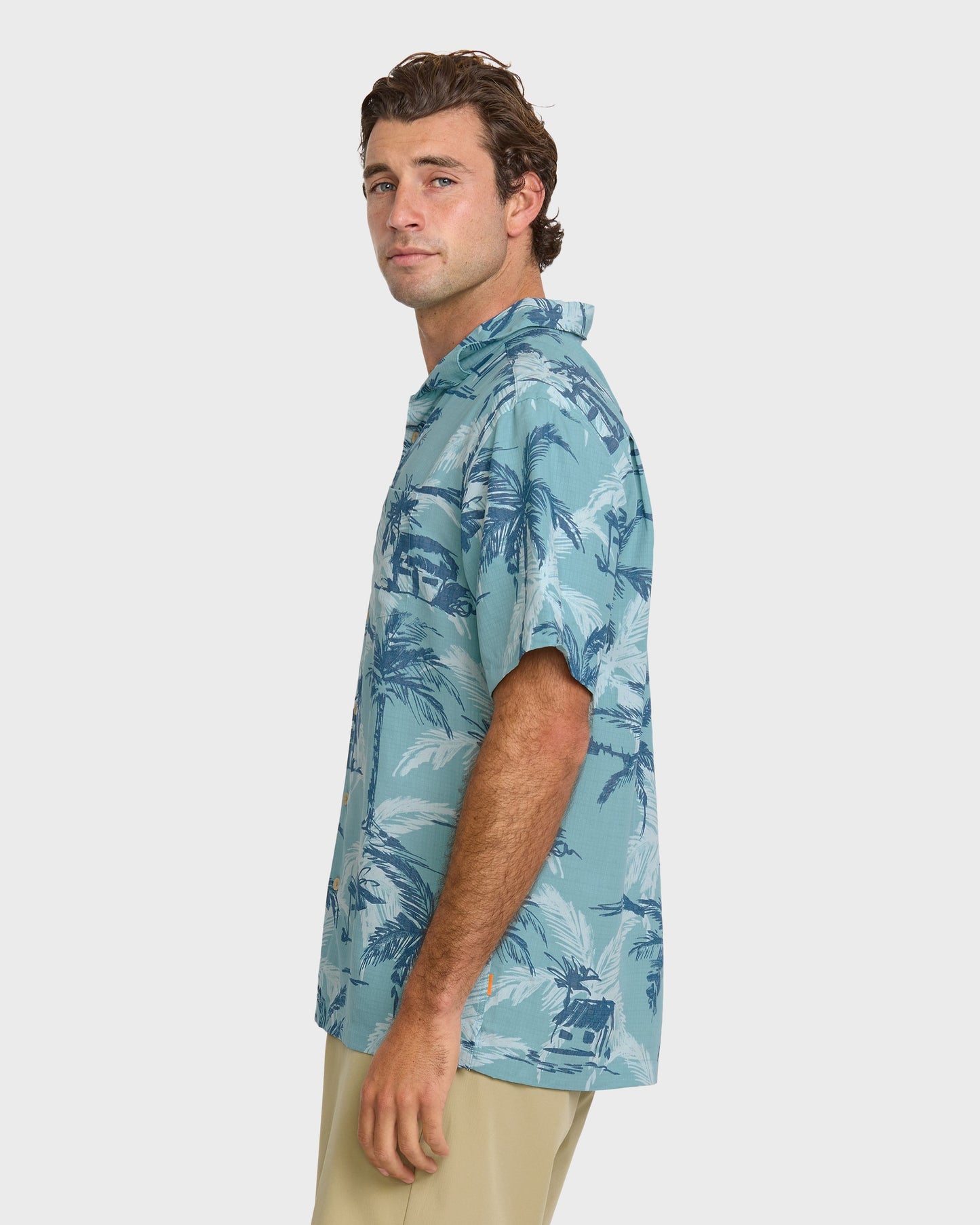 Waterman Off The Grid Shirt - Aqua Aqua Quick Silver