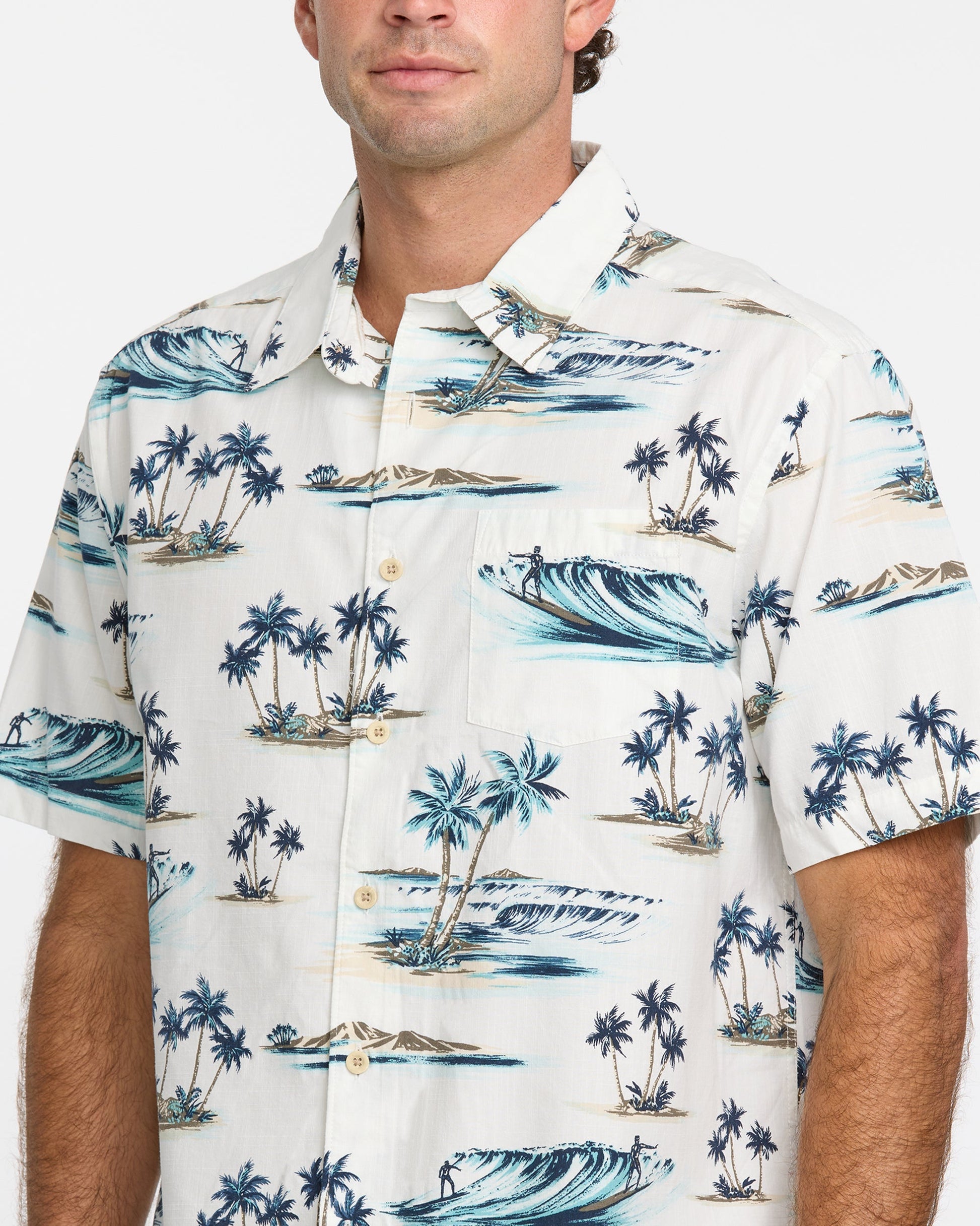 Waterman Day Dreamin' Shirt - White White Quick Silver