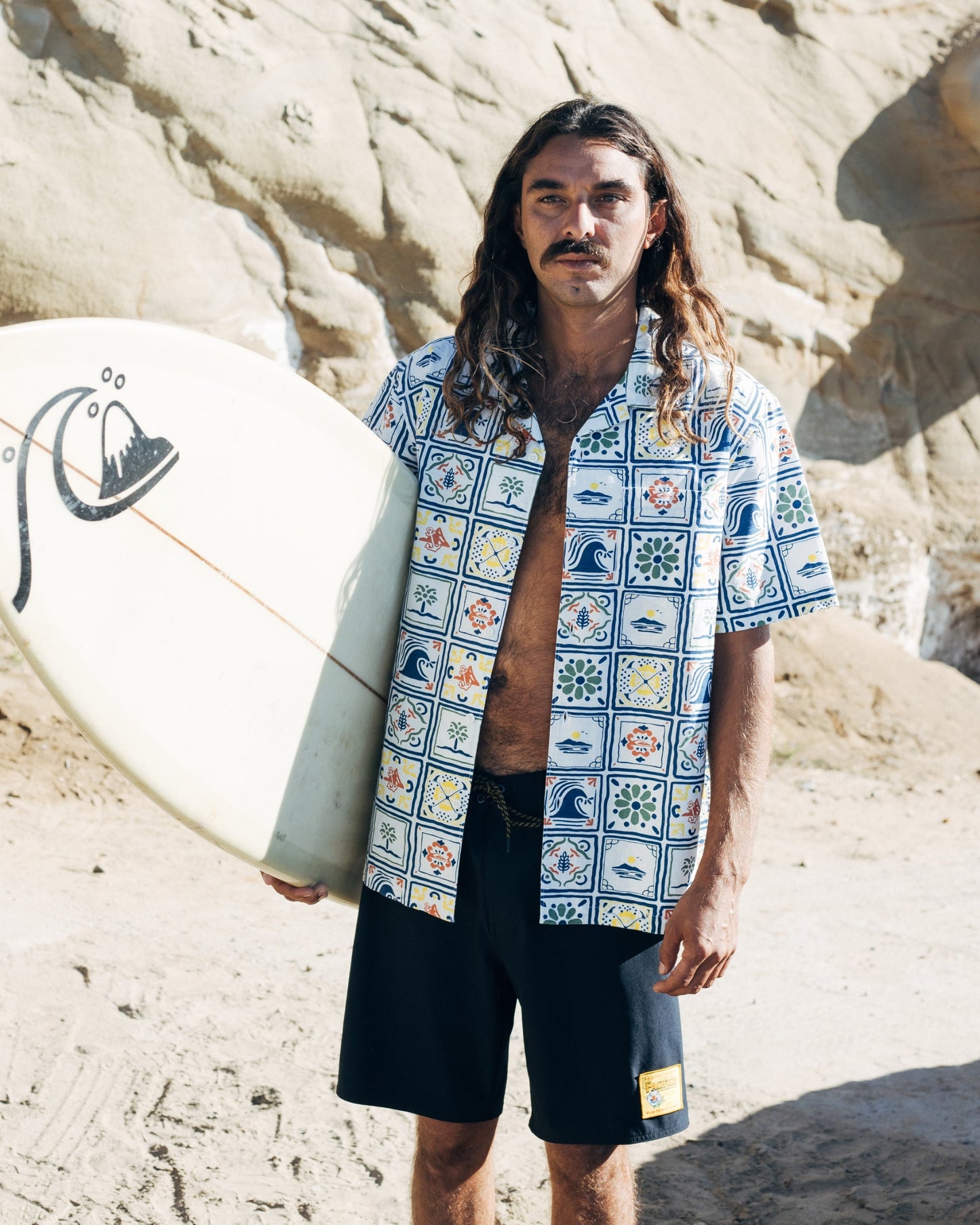 Quiksilver x Pacifico Baja Casual Short Sleeve Shirt - Off White Off White Quick Silver