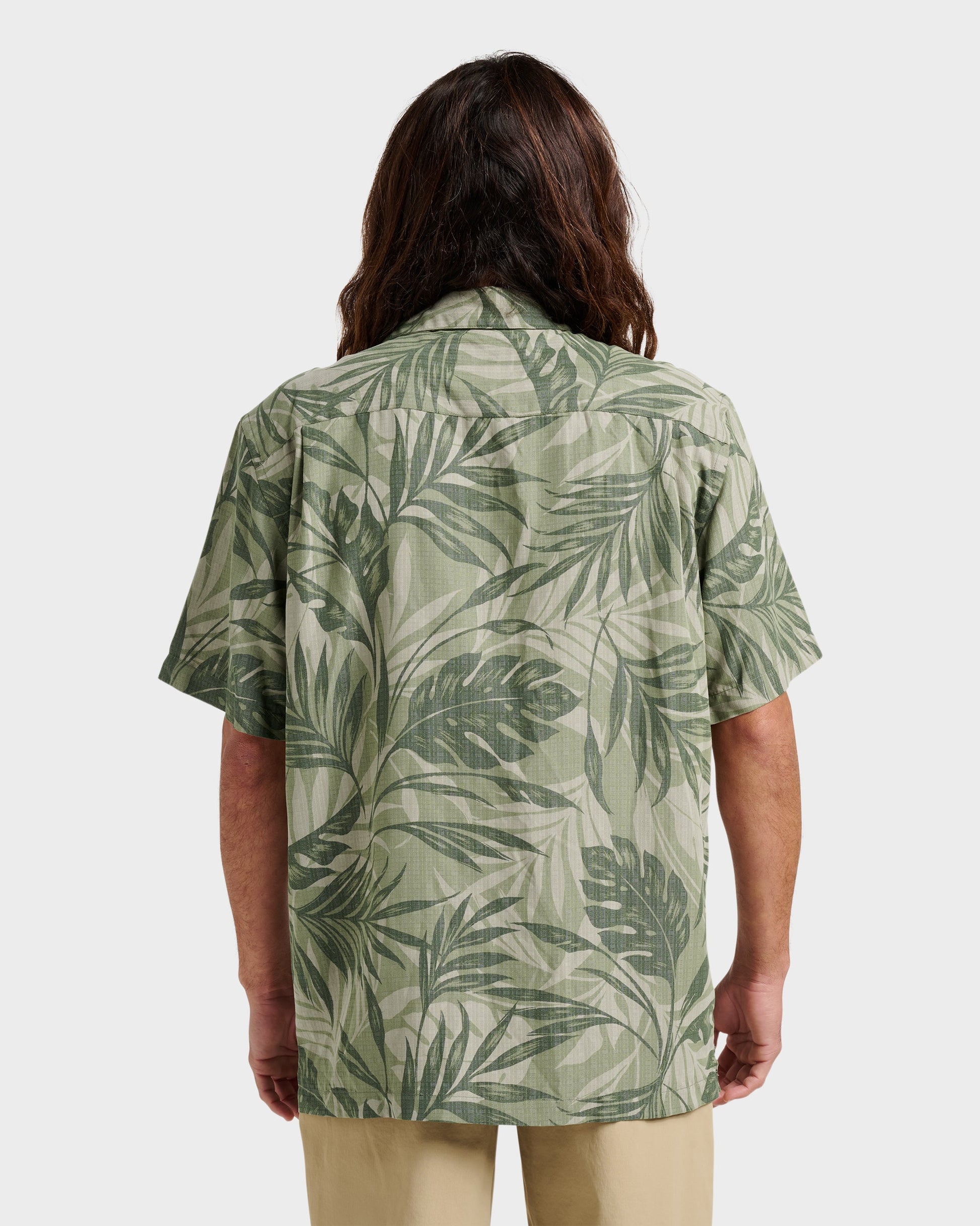 Waterman Botanical Short Sleeve Shirt - Dark Green Dark Green Quick Silver