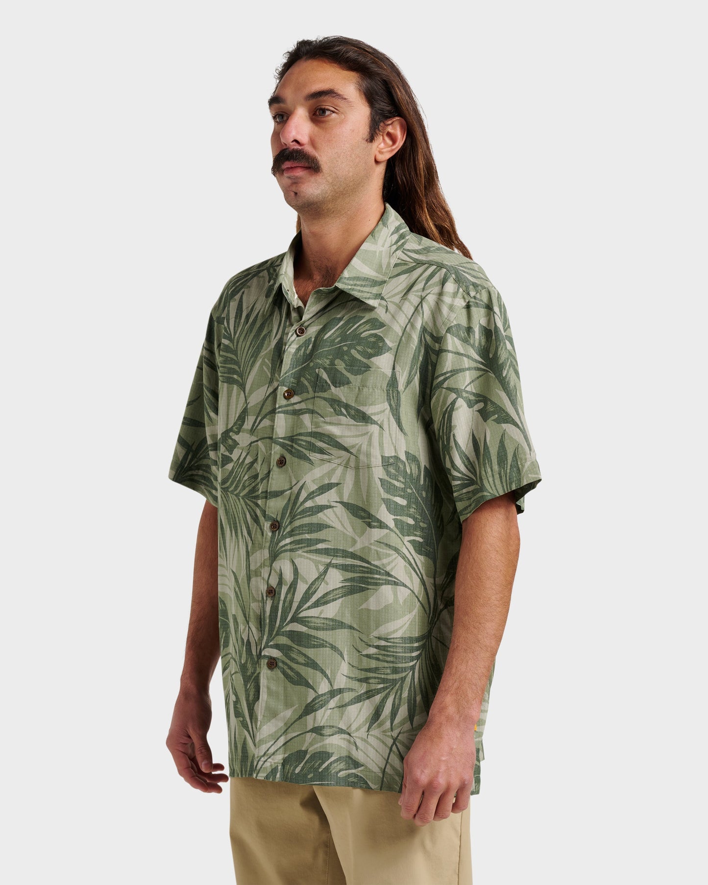 Waterman Botanical Short Sleeve Shirt - Dark Green Dark Green Quick Silver