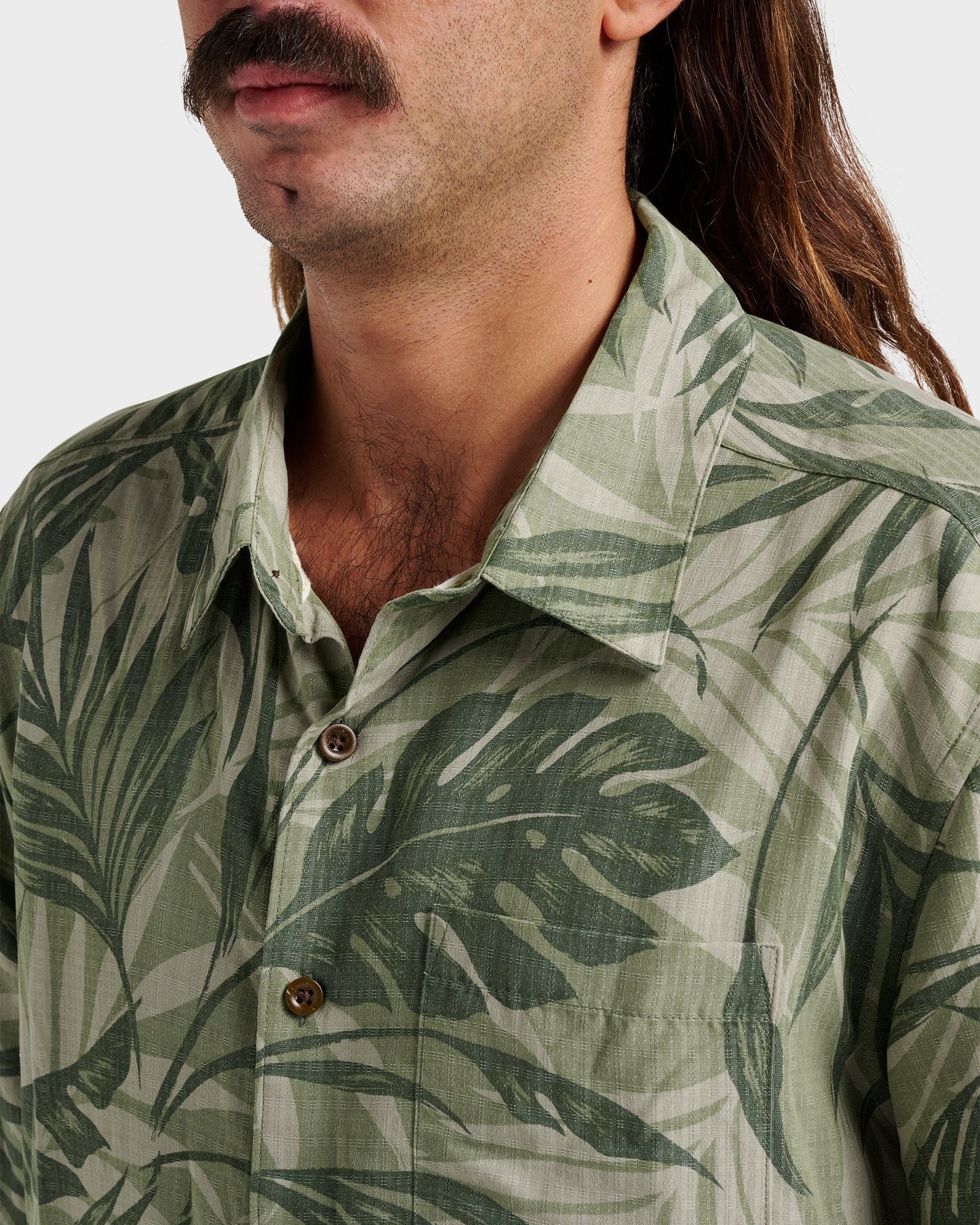 Waterman Botanical Short Sleeve Shirt - Dark Green Dark Green Quick Silver