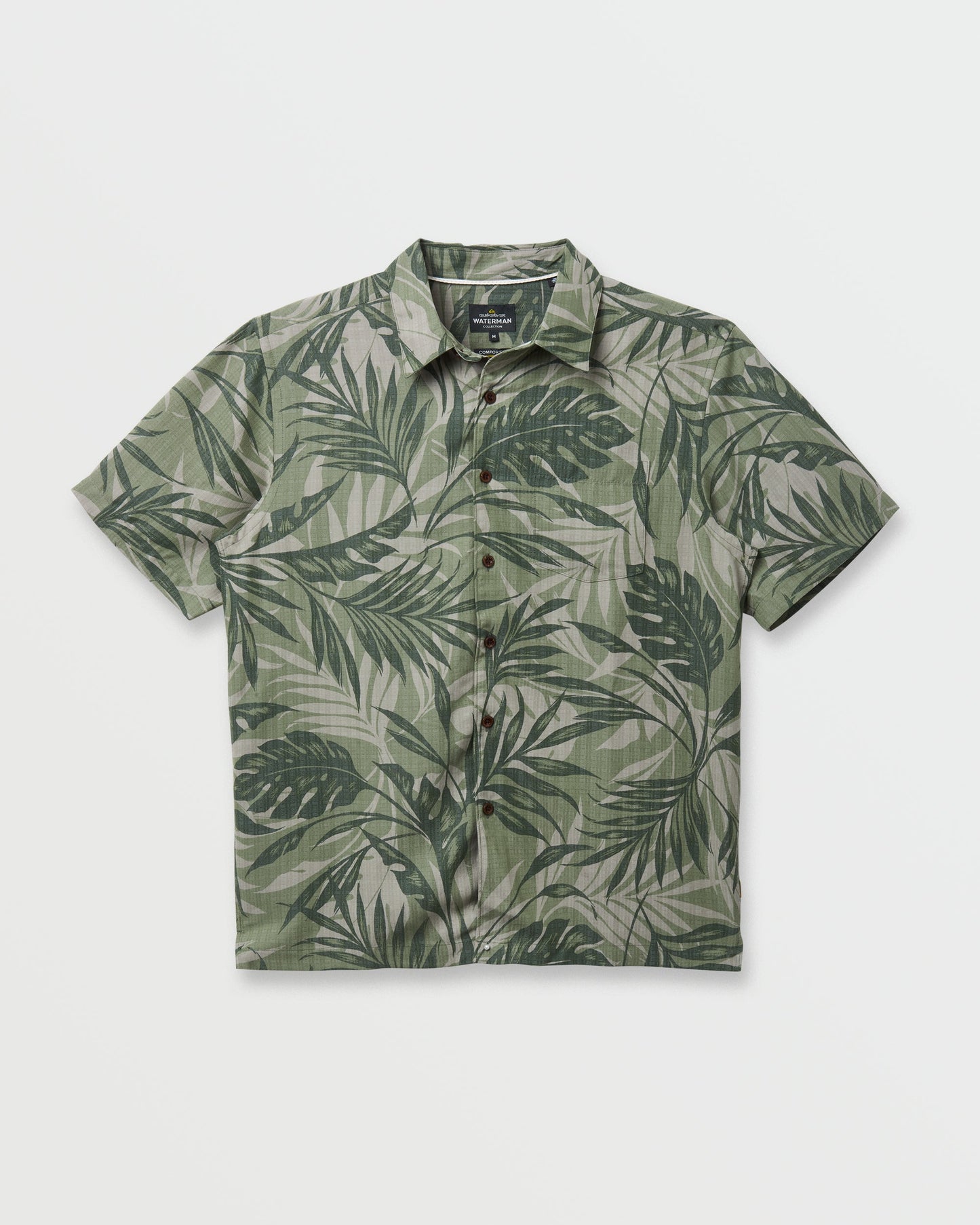 Waterman Botanical Short Sleeve Shirt - Dark Green Dark Green Quick Silver