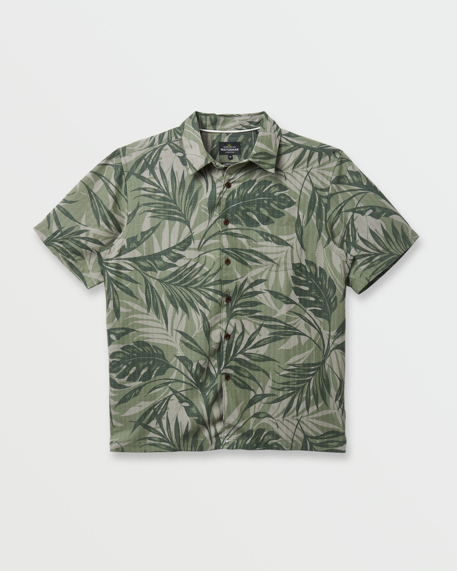 Waterman Botanical Short Sleeve Shirt - Dark Green Dark Green Quick Silver