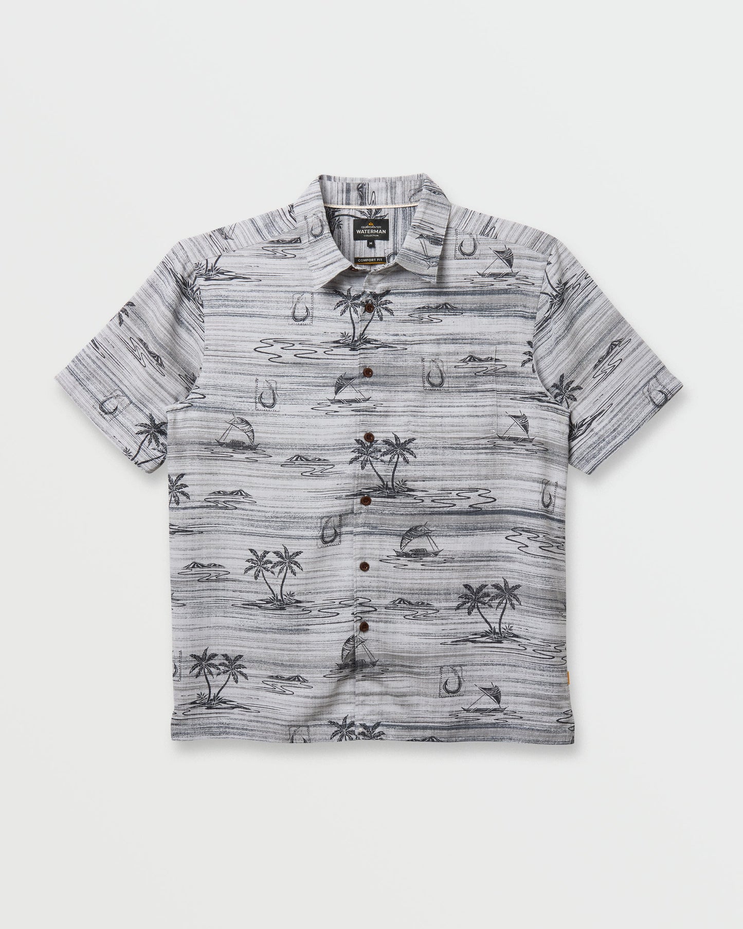 Waterman Island Daze Short Sleeve Shirt - Phantom Phantom Quick Silver