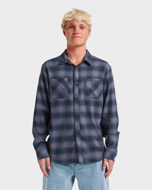 Terrace Stretch Flannel Shirt - Phantom Phantom Quick Silver