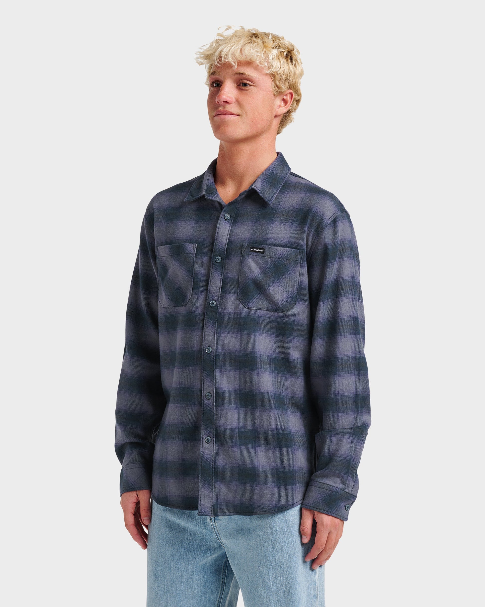 Terrace Stretch Flannel Shirt - Phantom Phantom Quick Silver