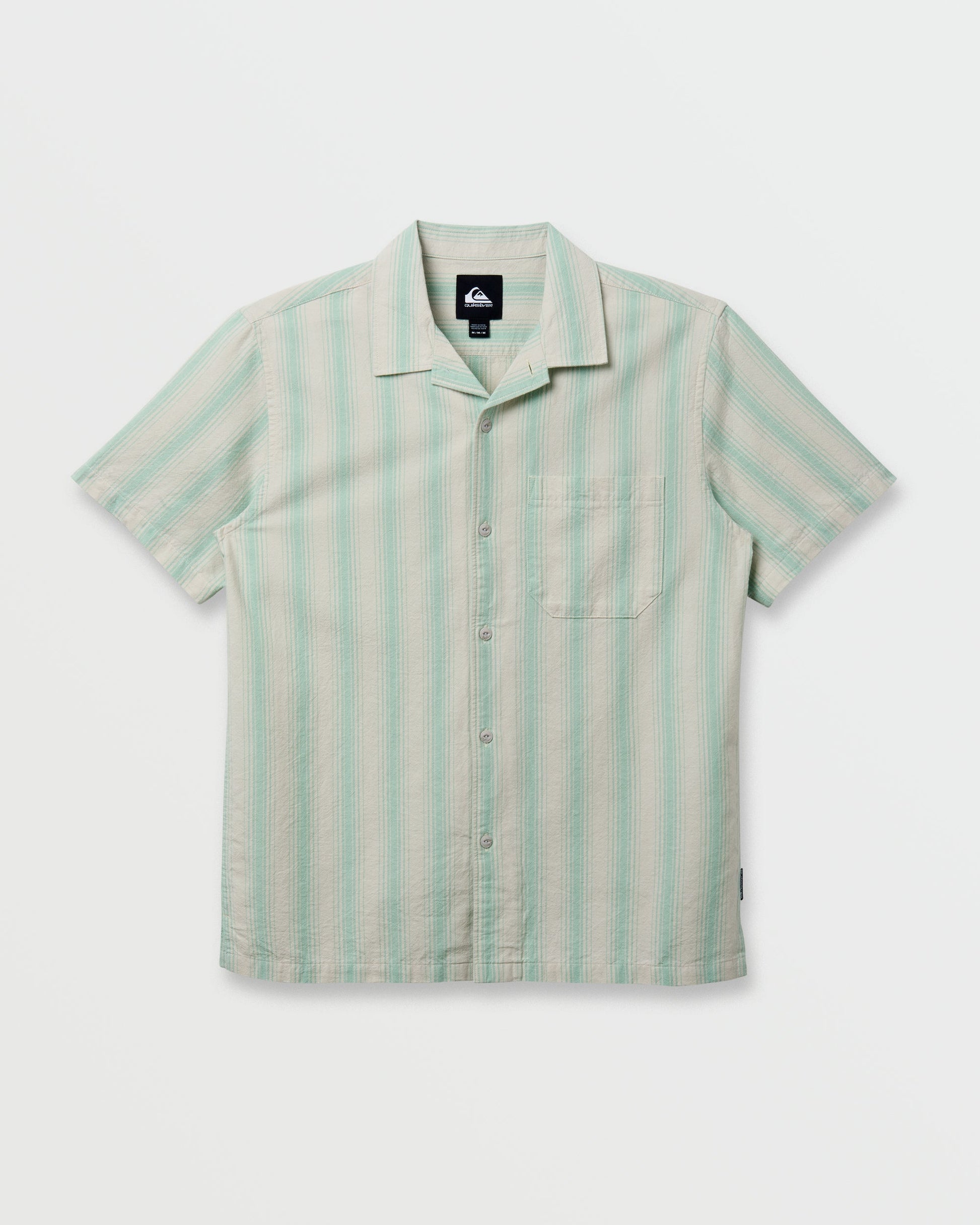 Oxford Stripe Casual Short Sleeve Shirt - Moonstruck Moonstruck Quick Silver