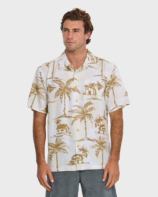 Waterman Off The Grid Shirt - Bone White Bone White Quick Silver