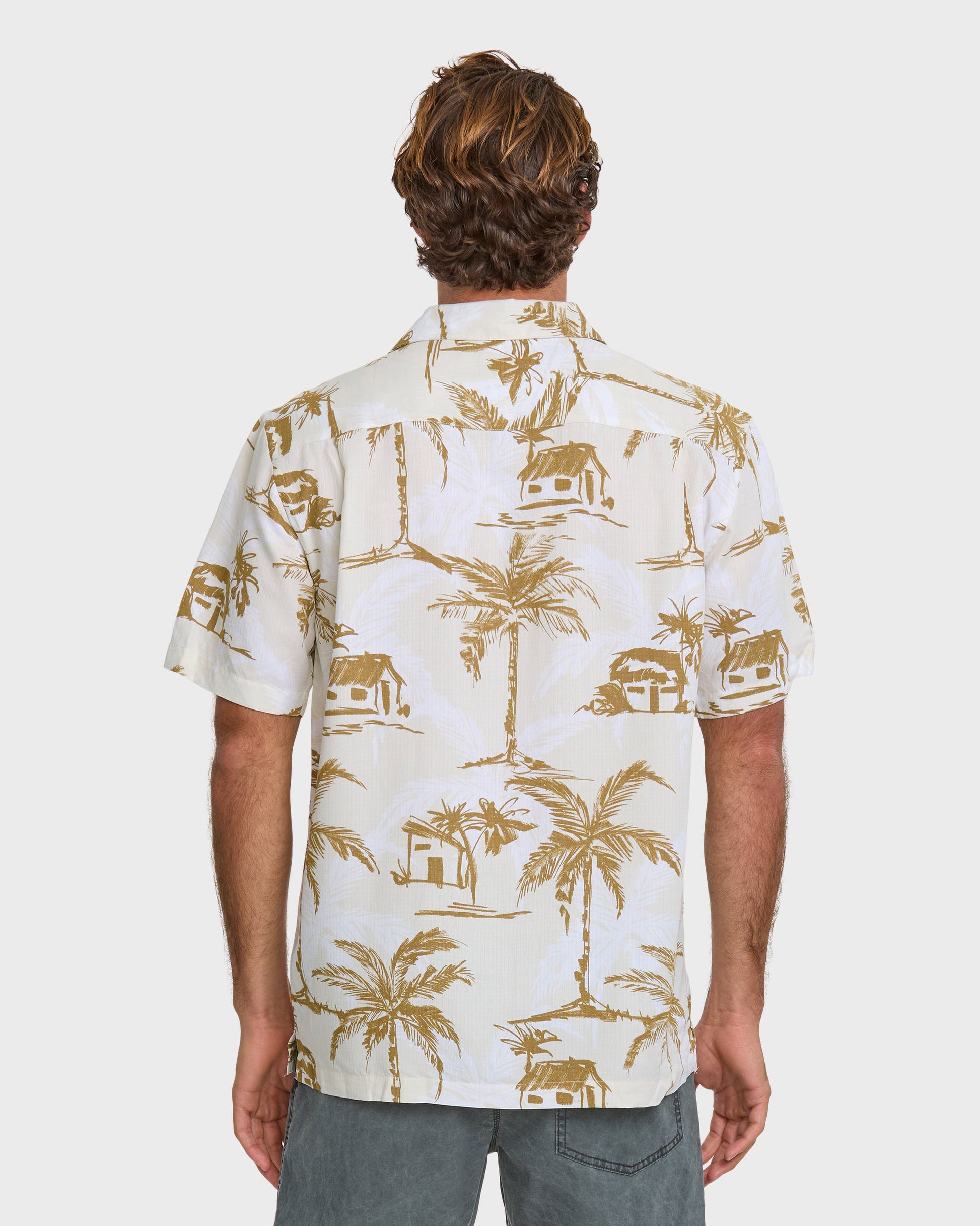 Waterman Off The Grid Shirt - Bone White Bone White Quick Silver
