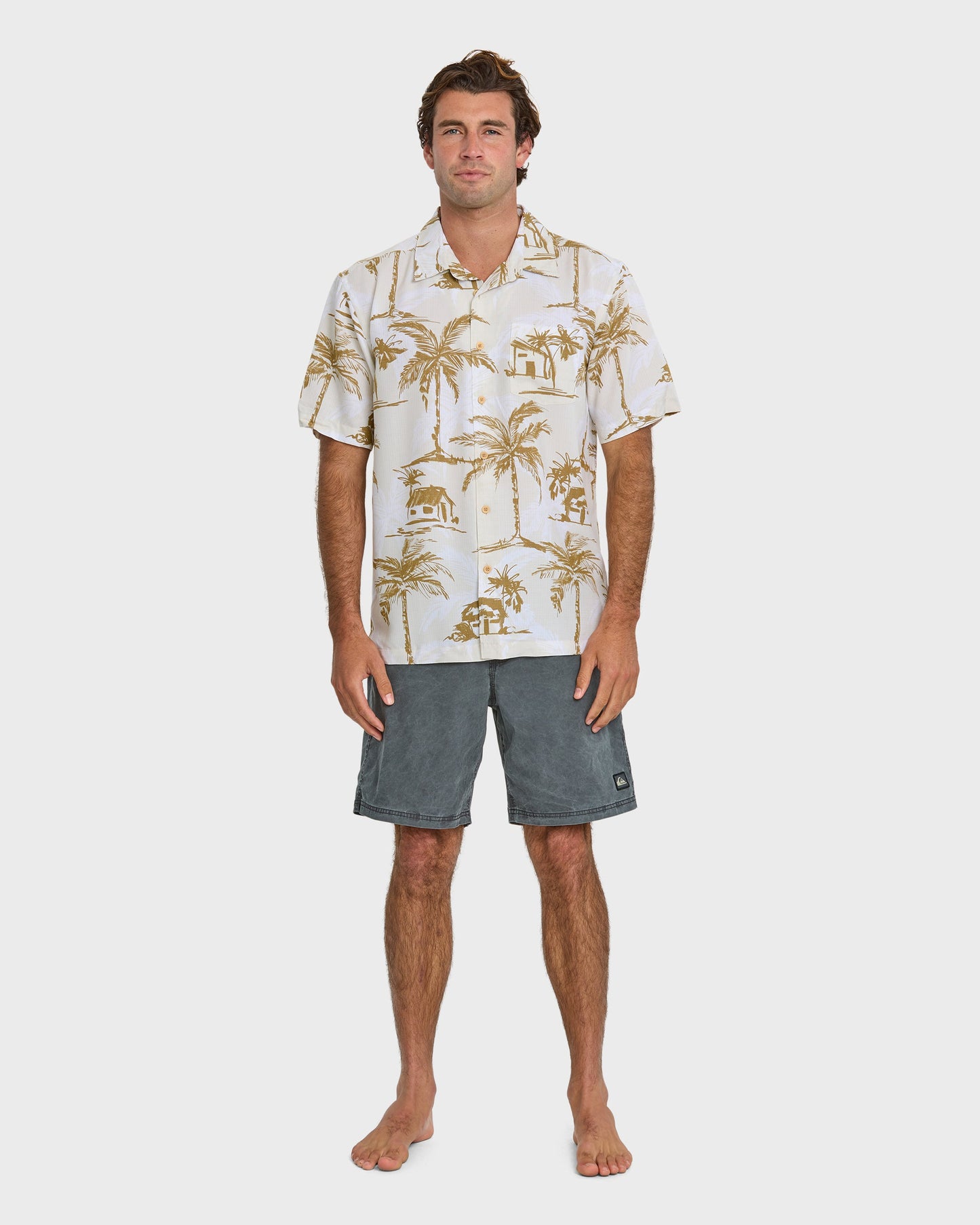Waterman Off The Grid Shirt - Bone White Bone White Quick Silver