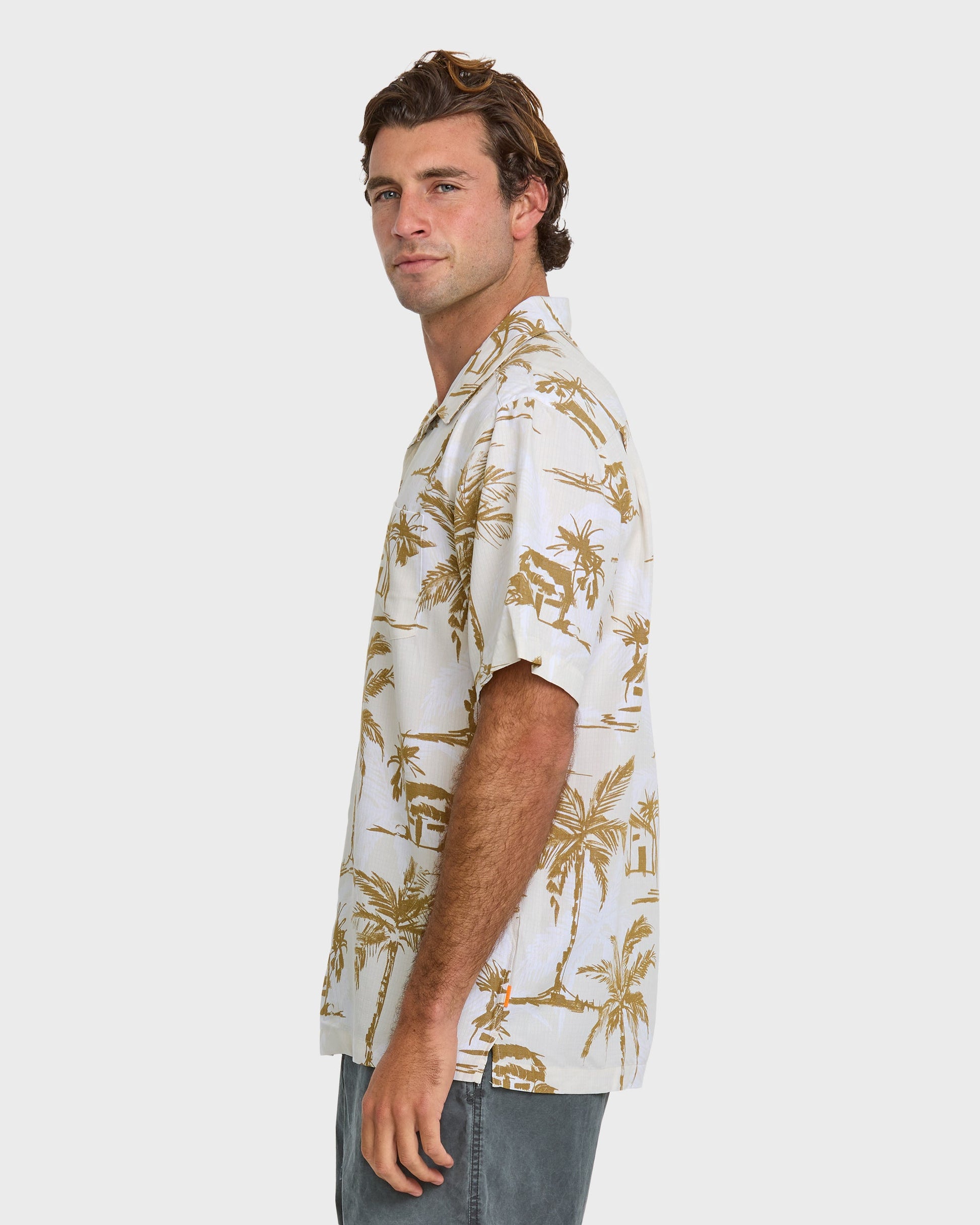 Waterman Off The Grid Shirt - Bone White Bone White Quick Silver