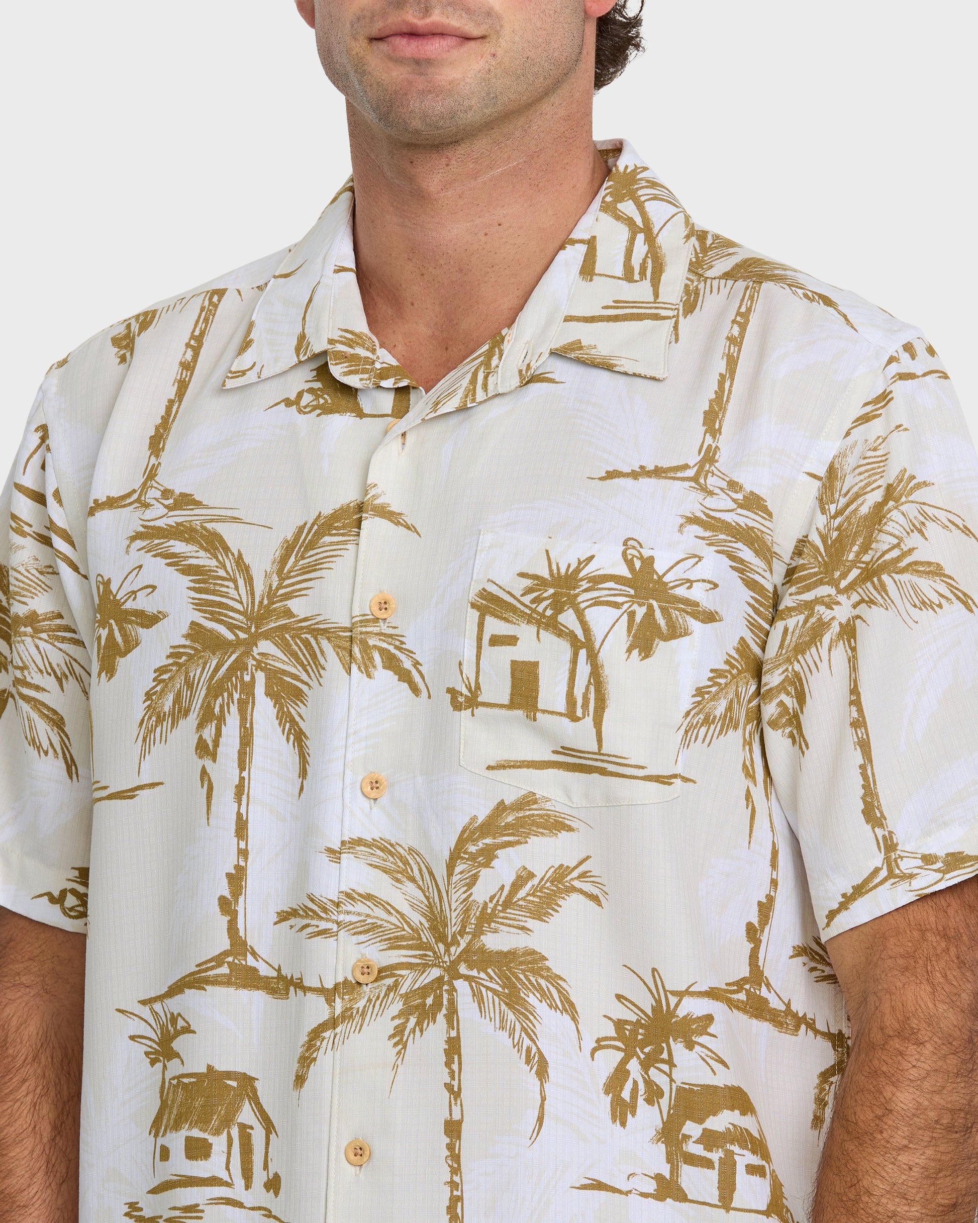 Waterman Off The Grid Shirt - Bone White Bone White Quick Silver