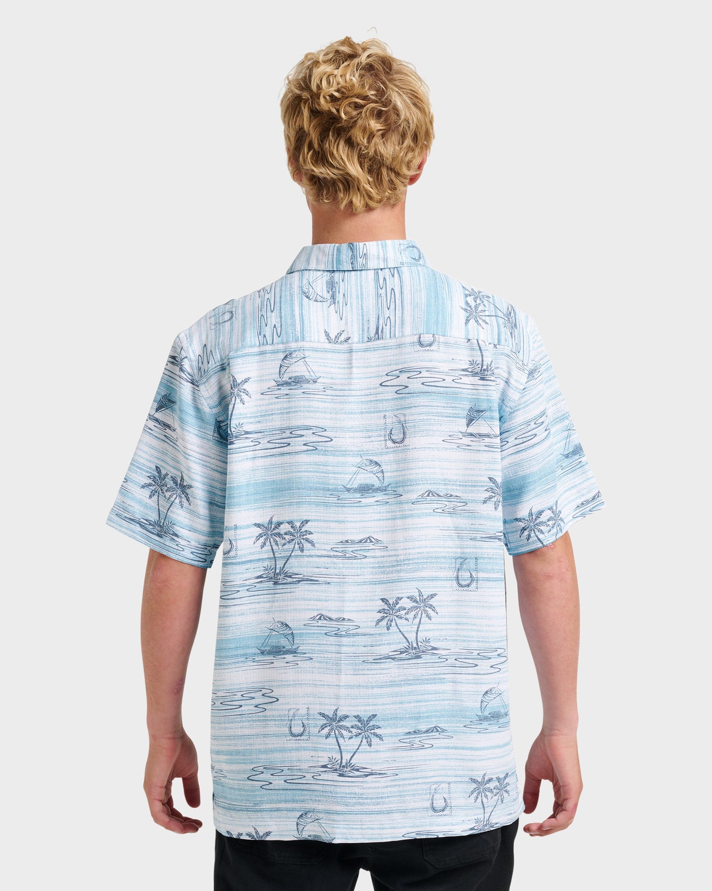 Waterman Island Daze Short Sleeve Shirt - Aqua Sea Aqua Sea Quick Silver