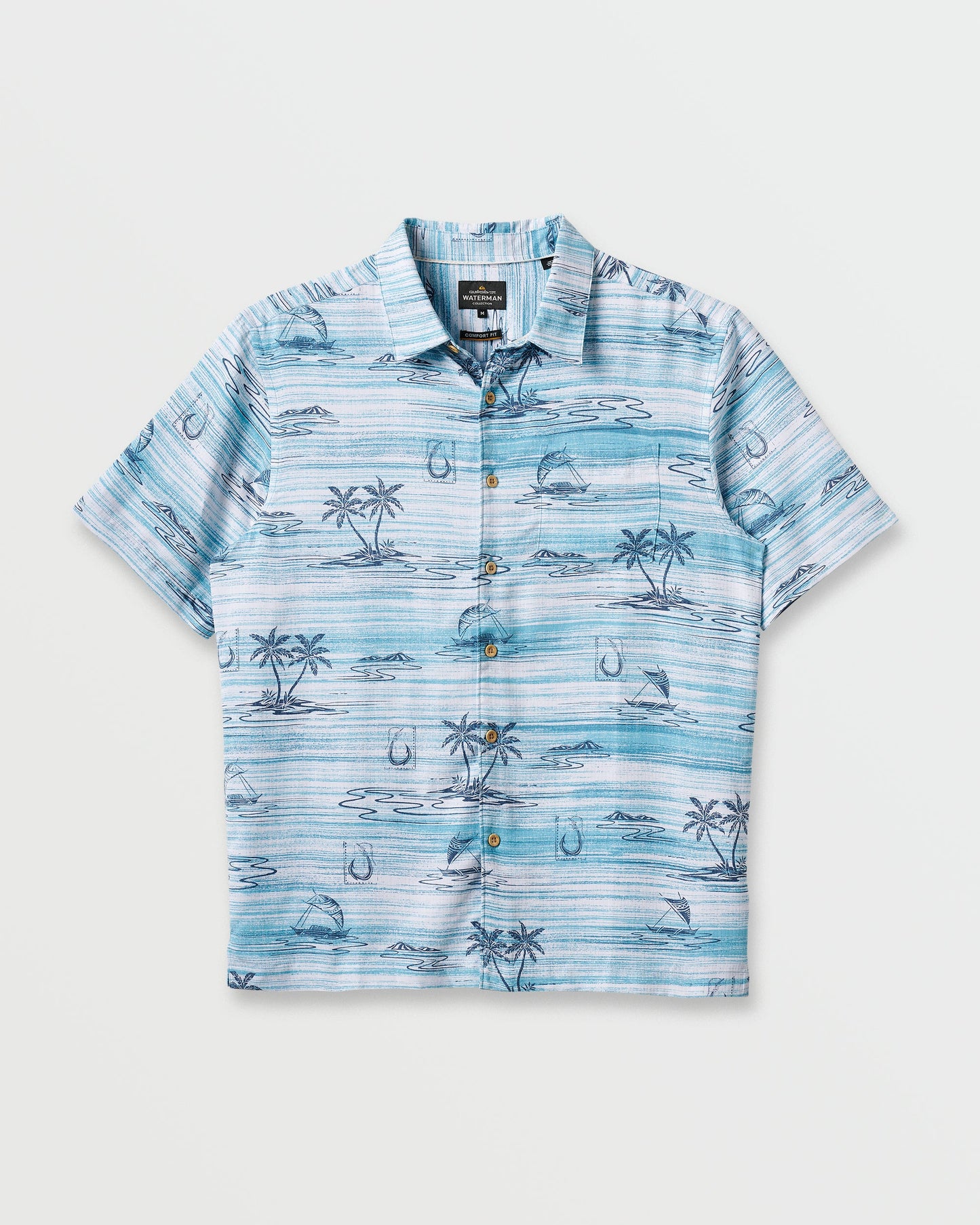 Waterman Island Daze Short Sleeve Shirt - Aqua Sea Aqua Sea Quick Silver