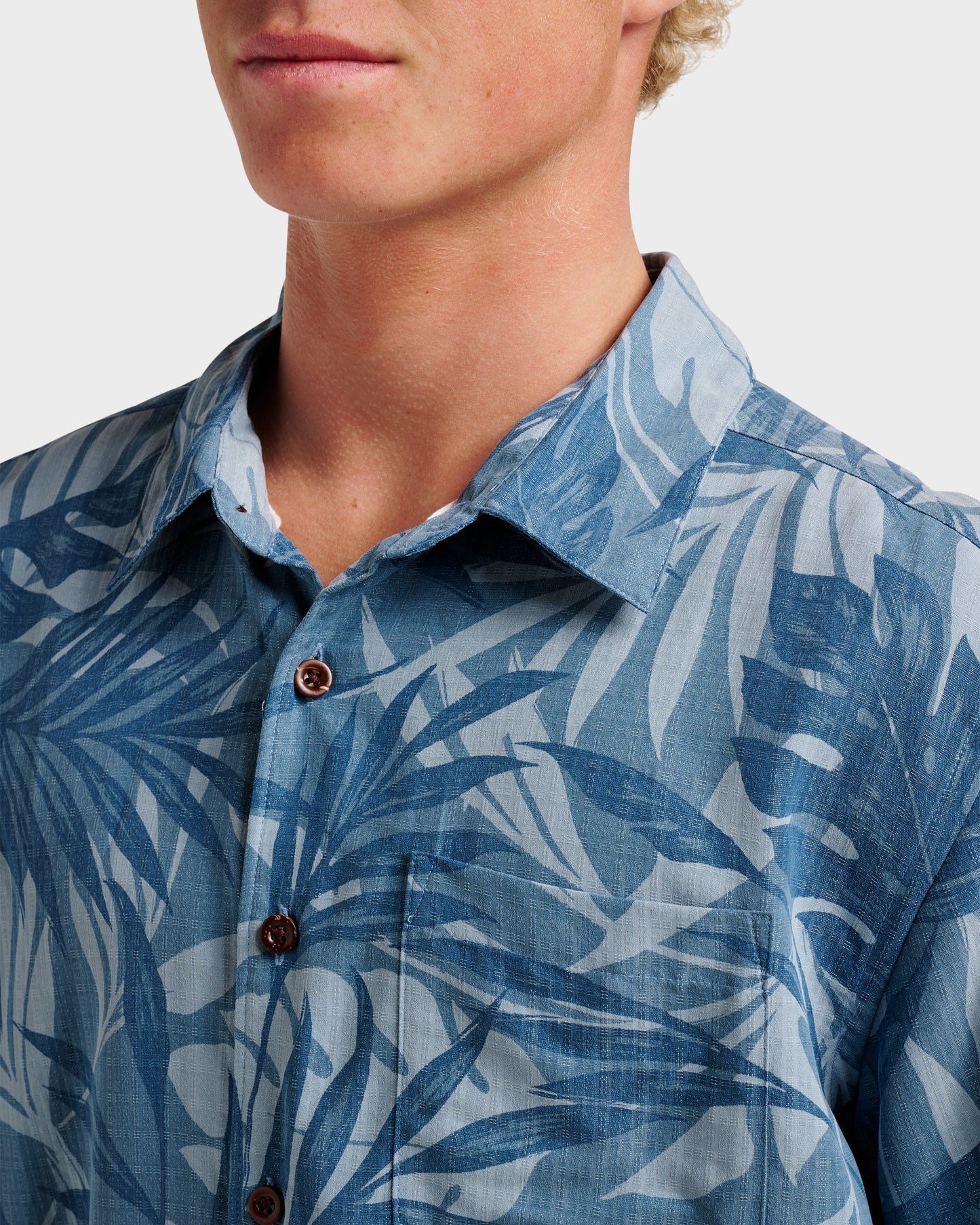 Waterman Botanical Short Sleeve Shirt - Midnight Navy Midnight Navy Quick Silver