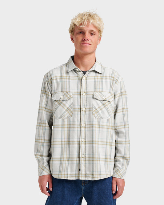 Waterman Bodie Flannel Shirt - Moonbeam Moonbeam Quick Silver