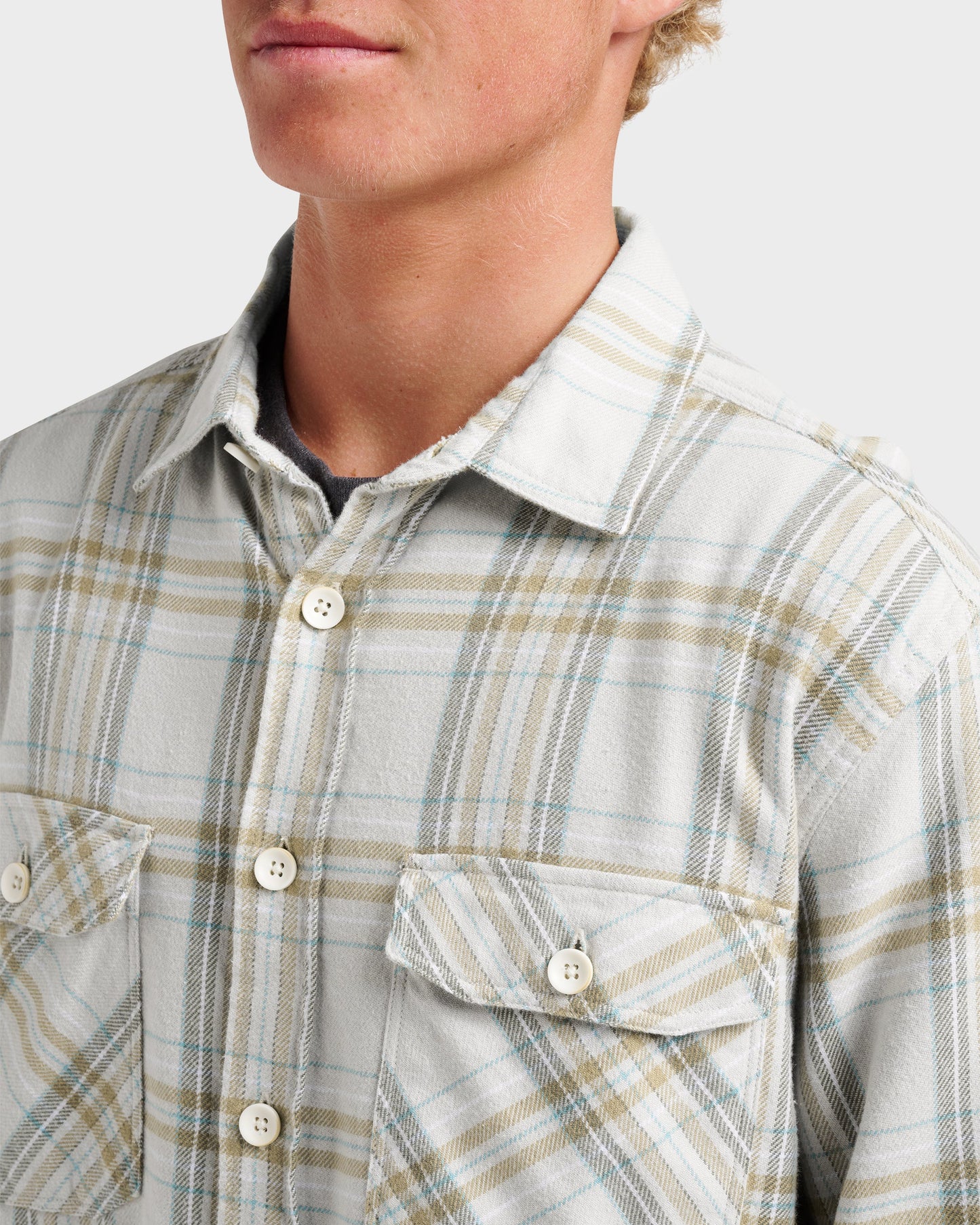 Waterman Bodie Flannel Shirt - Moonbeam Moonbeam Quick Silver