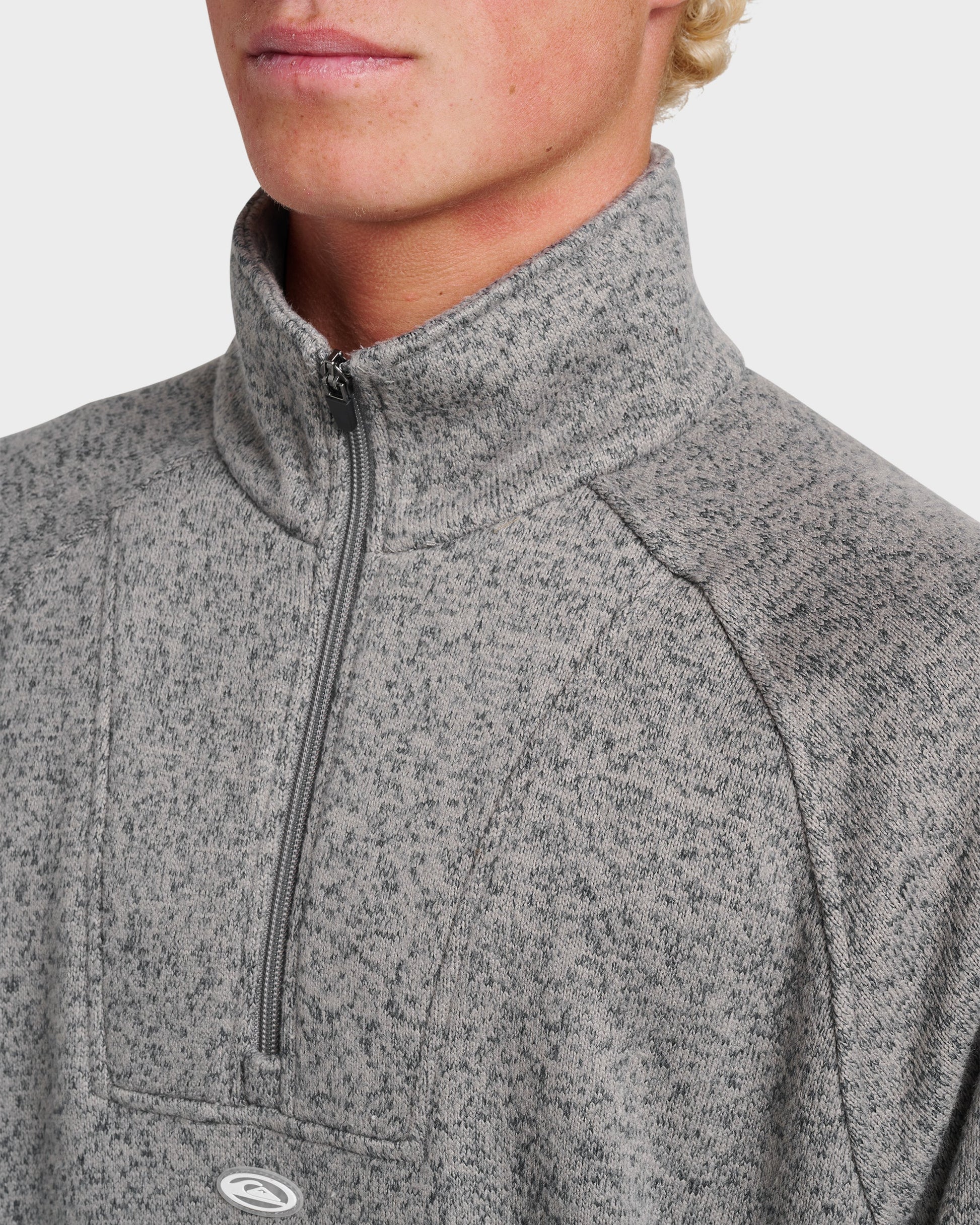 Keller Half Zip Mock Sweatshirt - Smoked Gray Heather Smoked Gray Heather Quick Silver