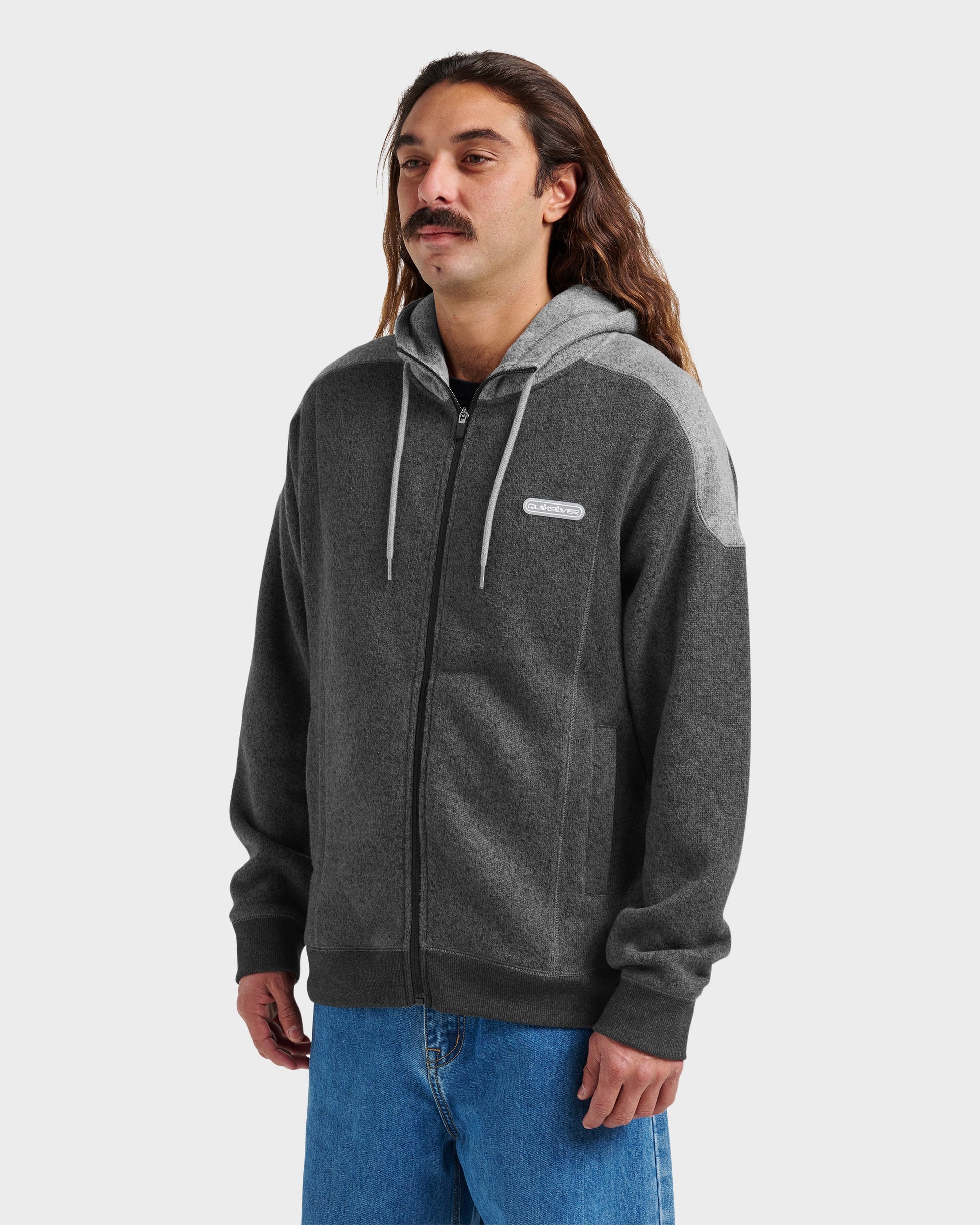 Keller Zip Hoodie - Black Heather Black Heather Quick Silver