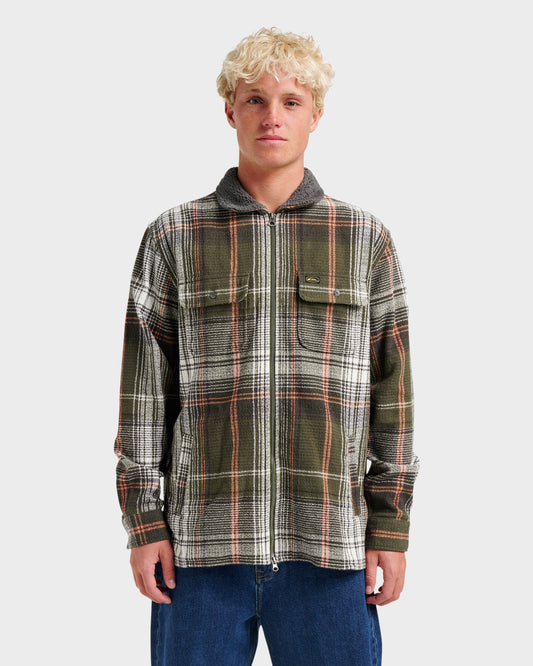 Campo Zip Flannel Shirt - Grape Leaf Grape Leaf Quick Silver