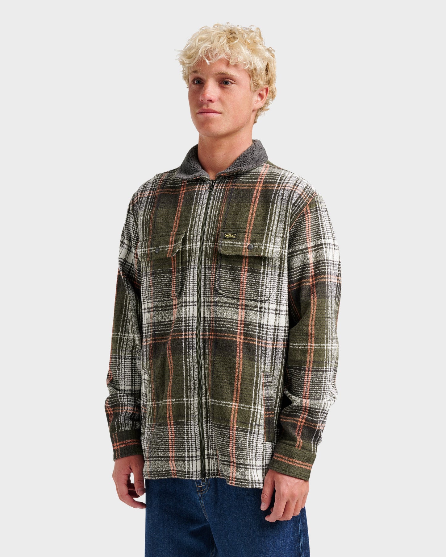 Campo Zip Flannel Shirt - Grape Leaf Grape Leaf Quick Silver