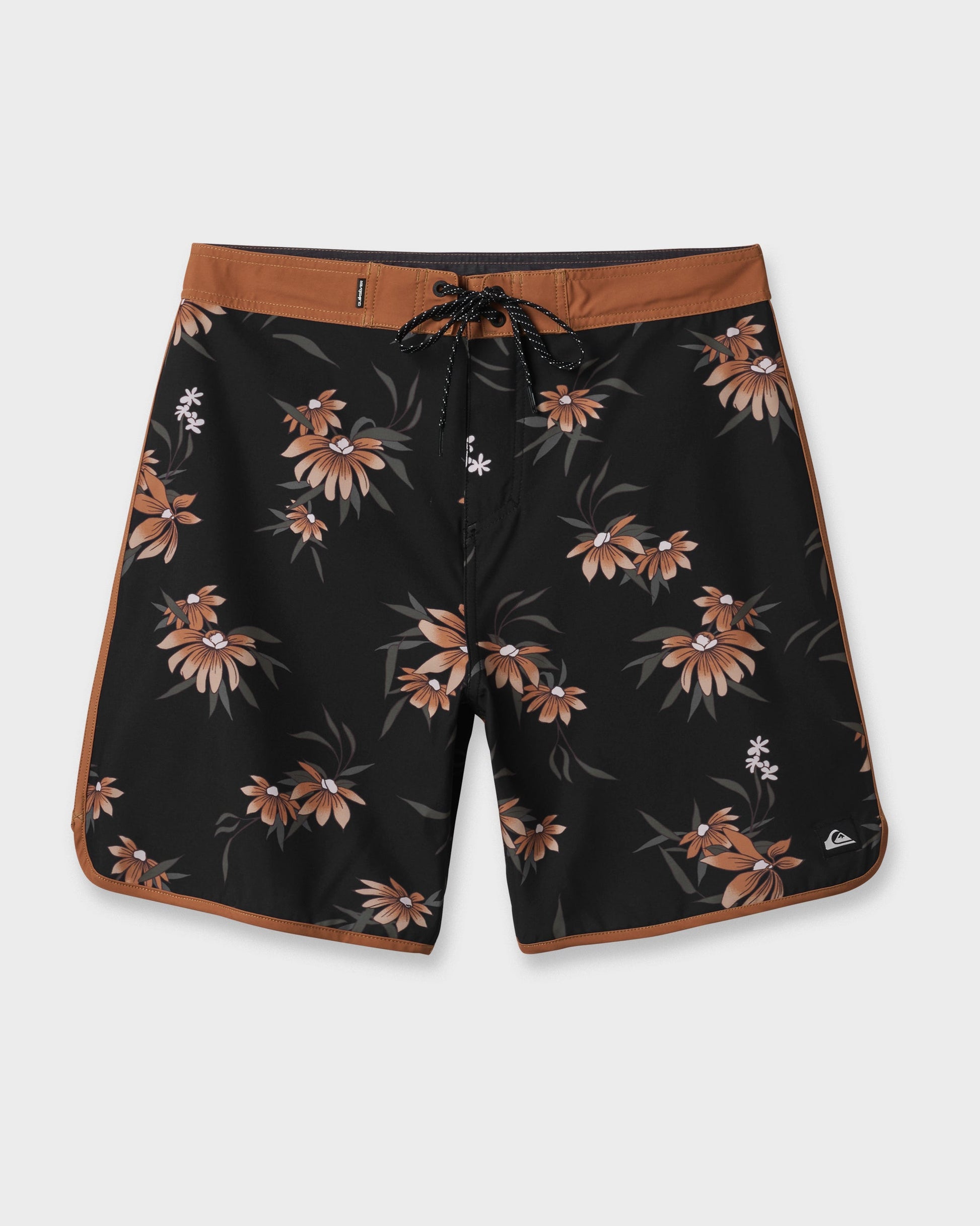 Surfsilk Costal Flora 19" Boardshorts - Black Black Quick Silver