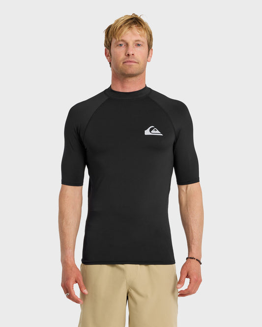Everyday UPF 50 Short Sleeve Rashguard - Black Black Quick Silver