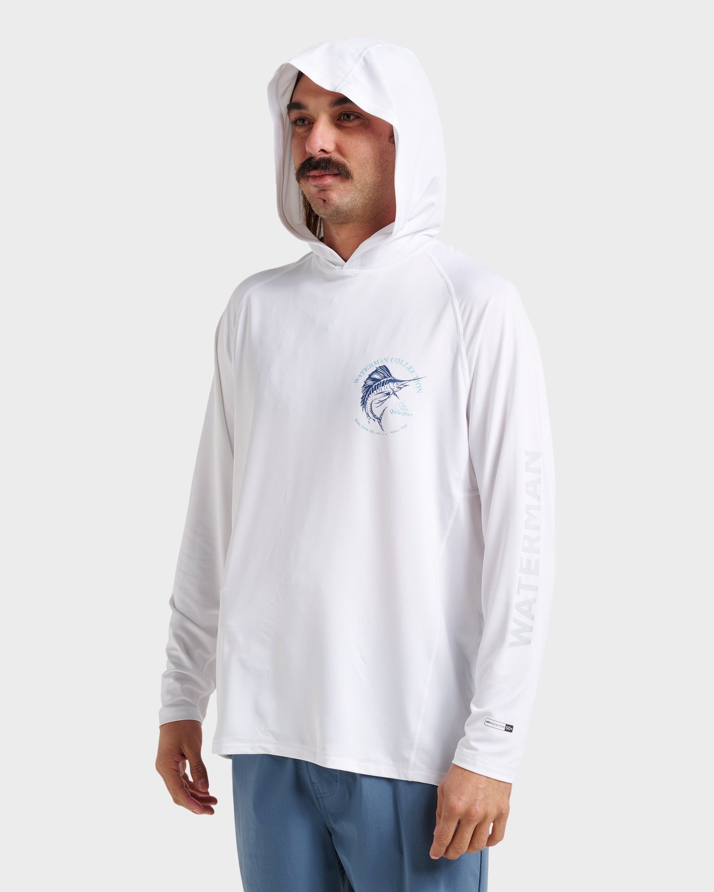 Waterman Marley Hooded Surf Tee - White White Quick Silver