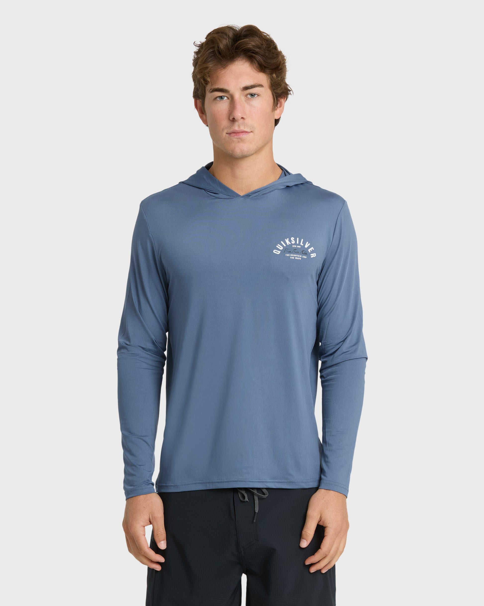 Lookup Long Sleeve Sun Hooded Rashguard - Seaport Seaport Quick Silver