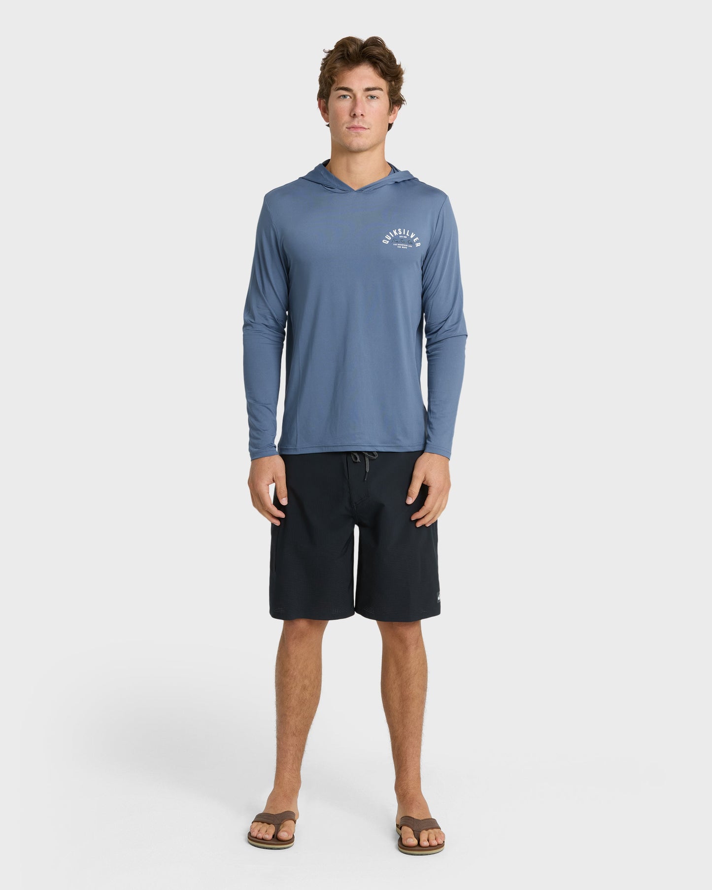 Lookup Long Sleeve Sun Hooded Rashguard - Seaport Seaport Quick Silver