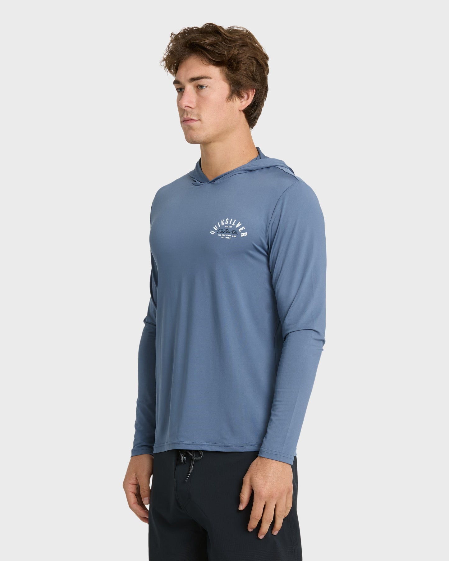 Lookup Long Sleeve Sun Hooded Rashguard - Seaport Seaport Quick Silver