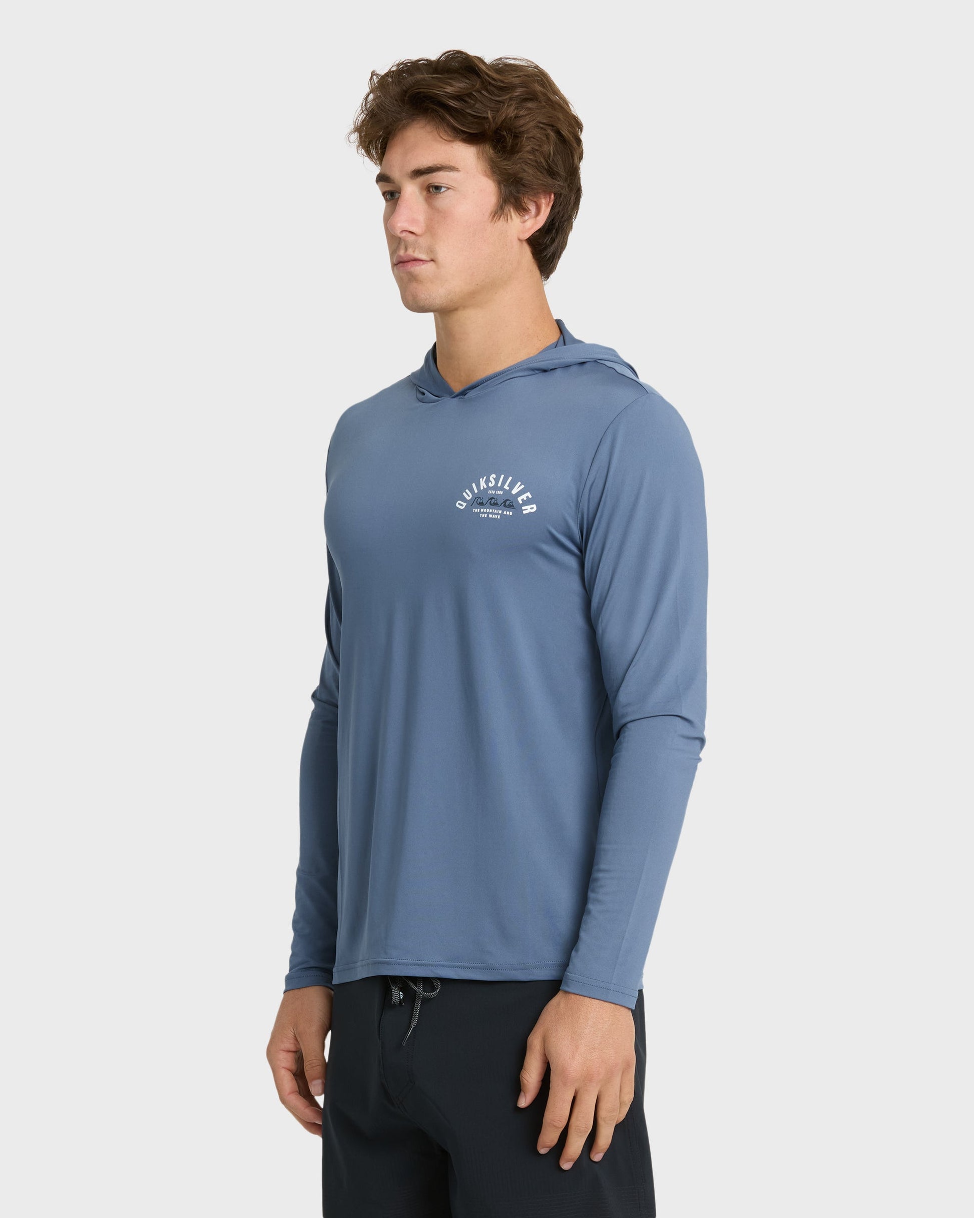 Lookup Long Sleeve Sun Hooded Rashguard - Seaport Seaport Quick Silver