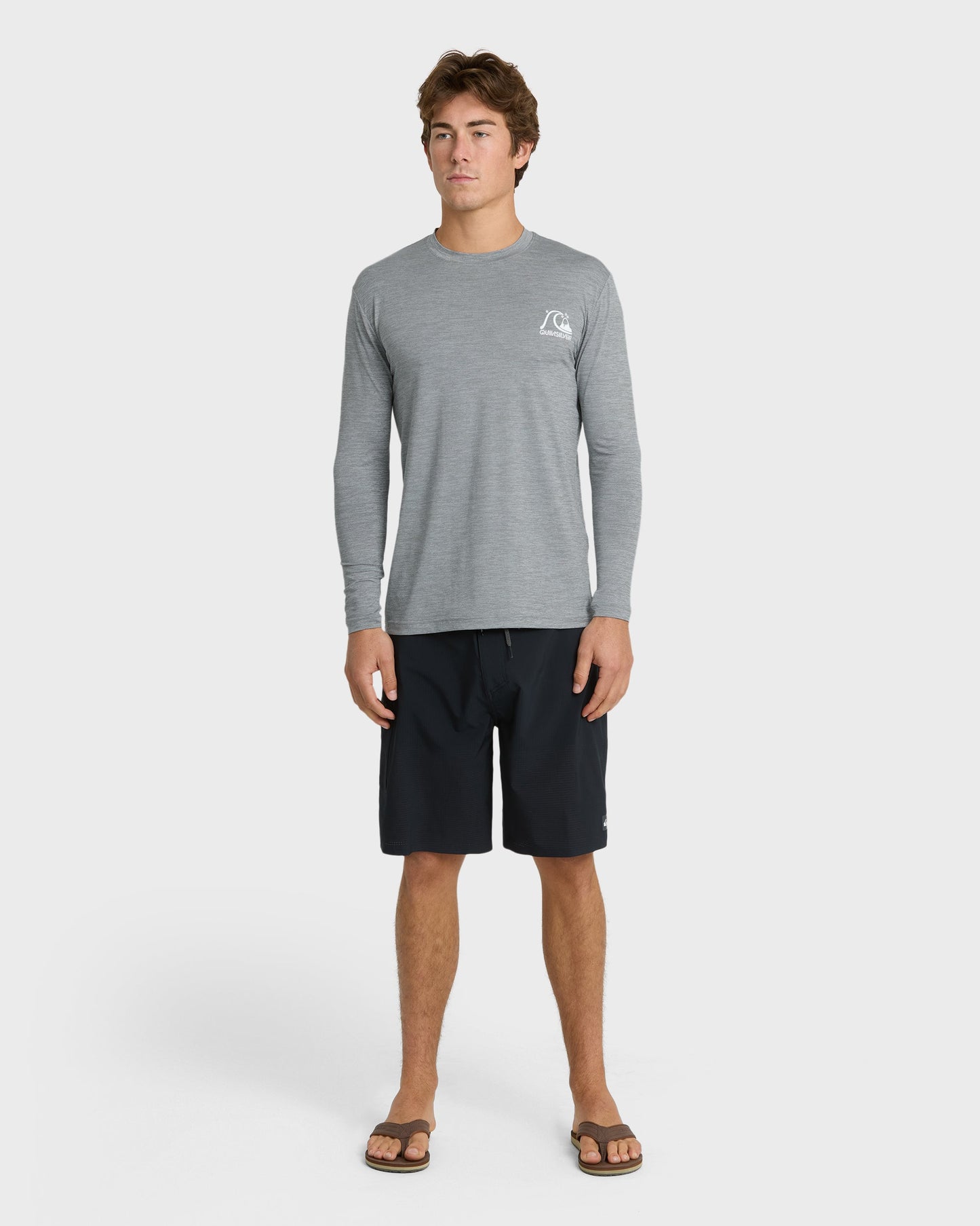 DNA Logo Surf Long Sleeve Surf Tee - Smoked Gray Heather Smoked Gray Heather Quick Silver