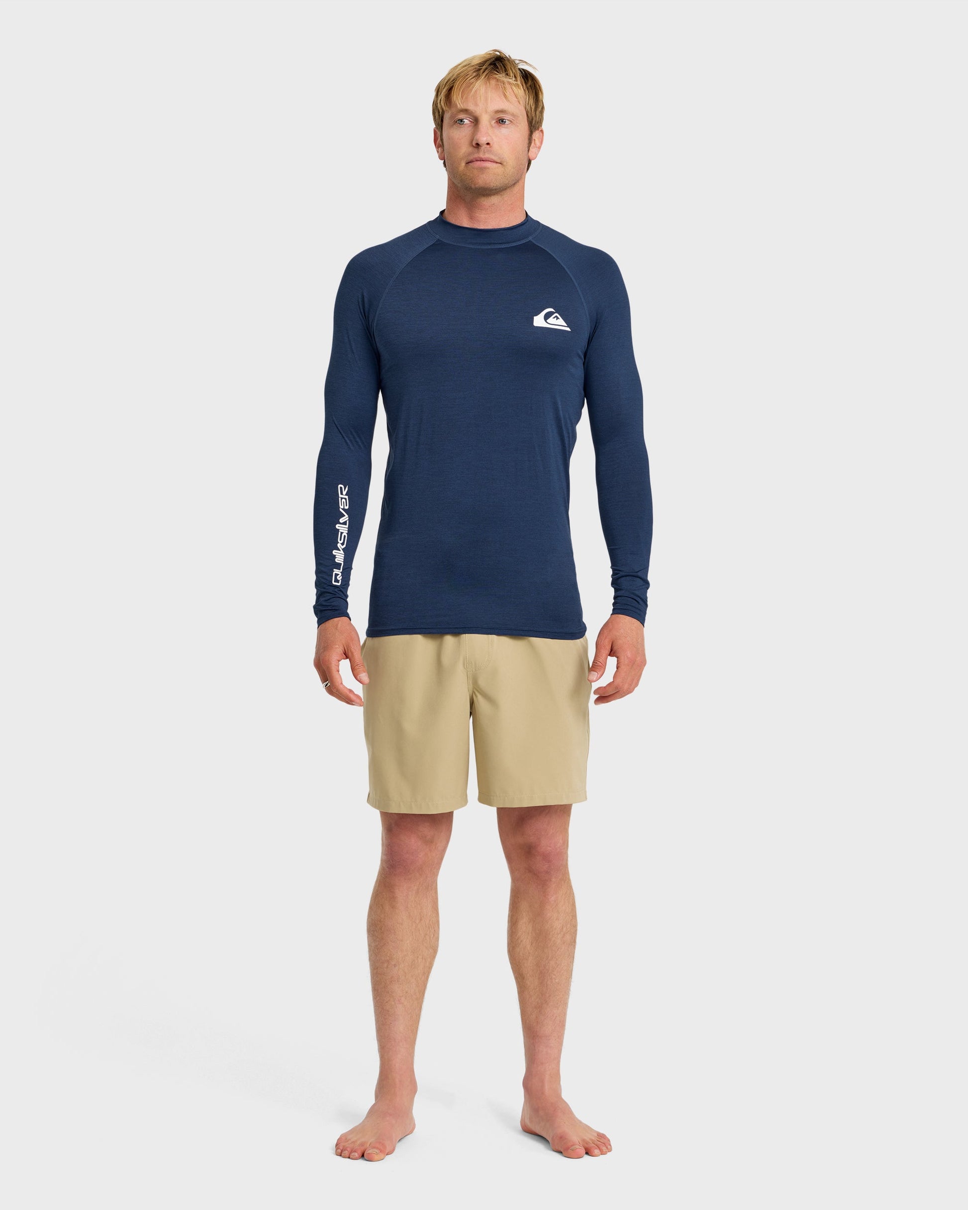 Everyday UPF 50 Long Sleeve Rashguard - Navy Heather Navy Heather Quick Silver