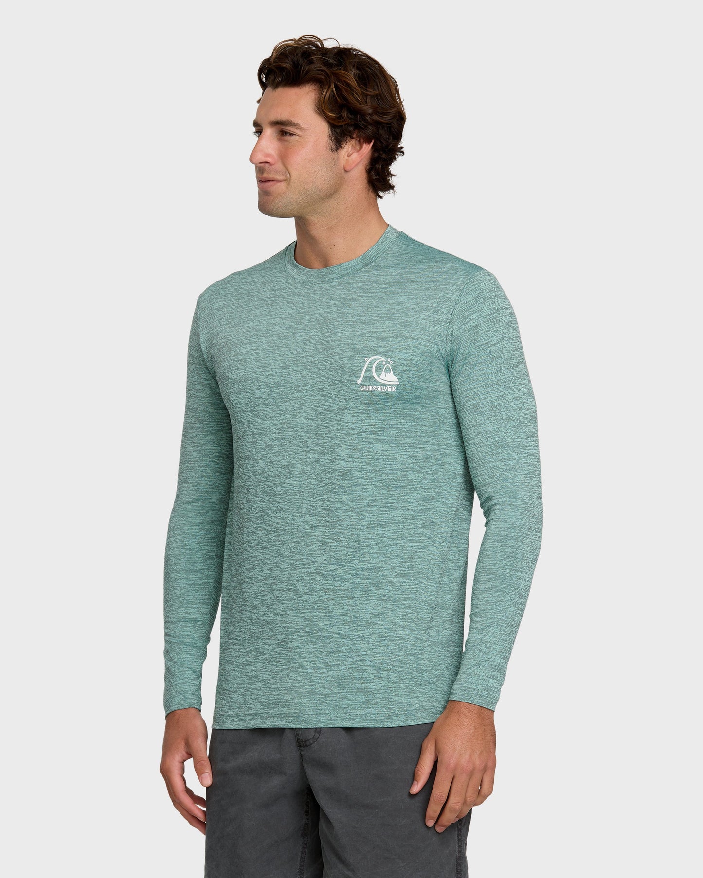 DNA Logo Surf Long Sleeve Surf Tee - Jade Heather Jade Heather Quick Silver