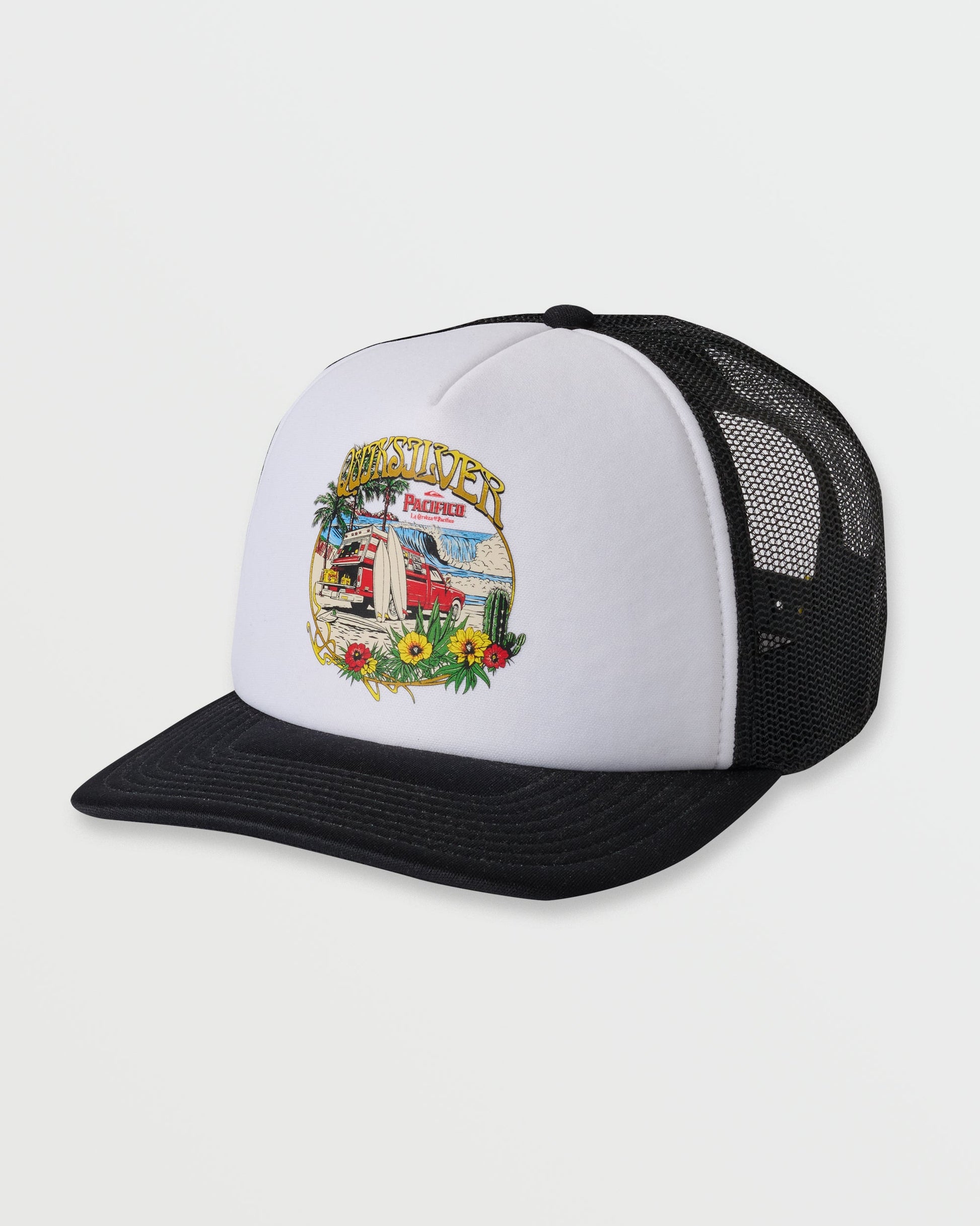 Quiksilver x Pacifico Baja Beach Trucker Hat - White White Quick Silver