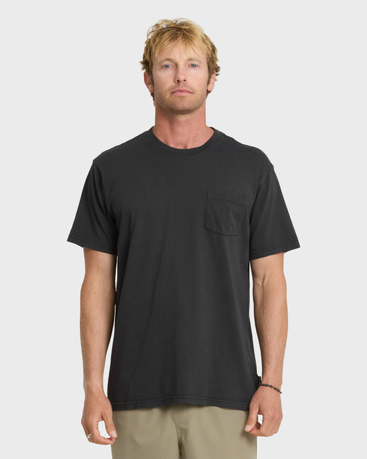 Saltwater Pocket Tee - Black Black Quick Silver