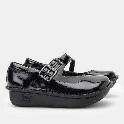 Alegria Paloma Black Crinkle Mary Jane