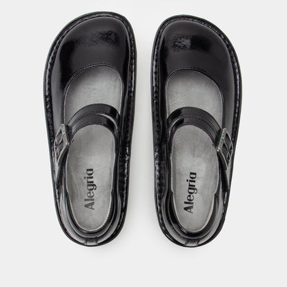 Alegria Paloma Black Crinkle Mary Jane