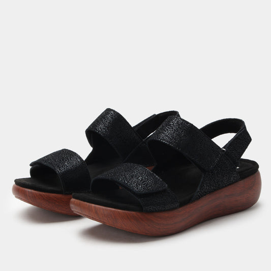 Alegria Bailee Crackle Black Sandal