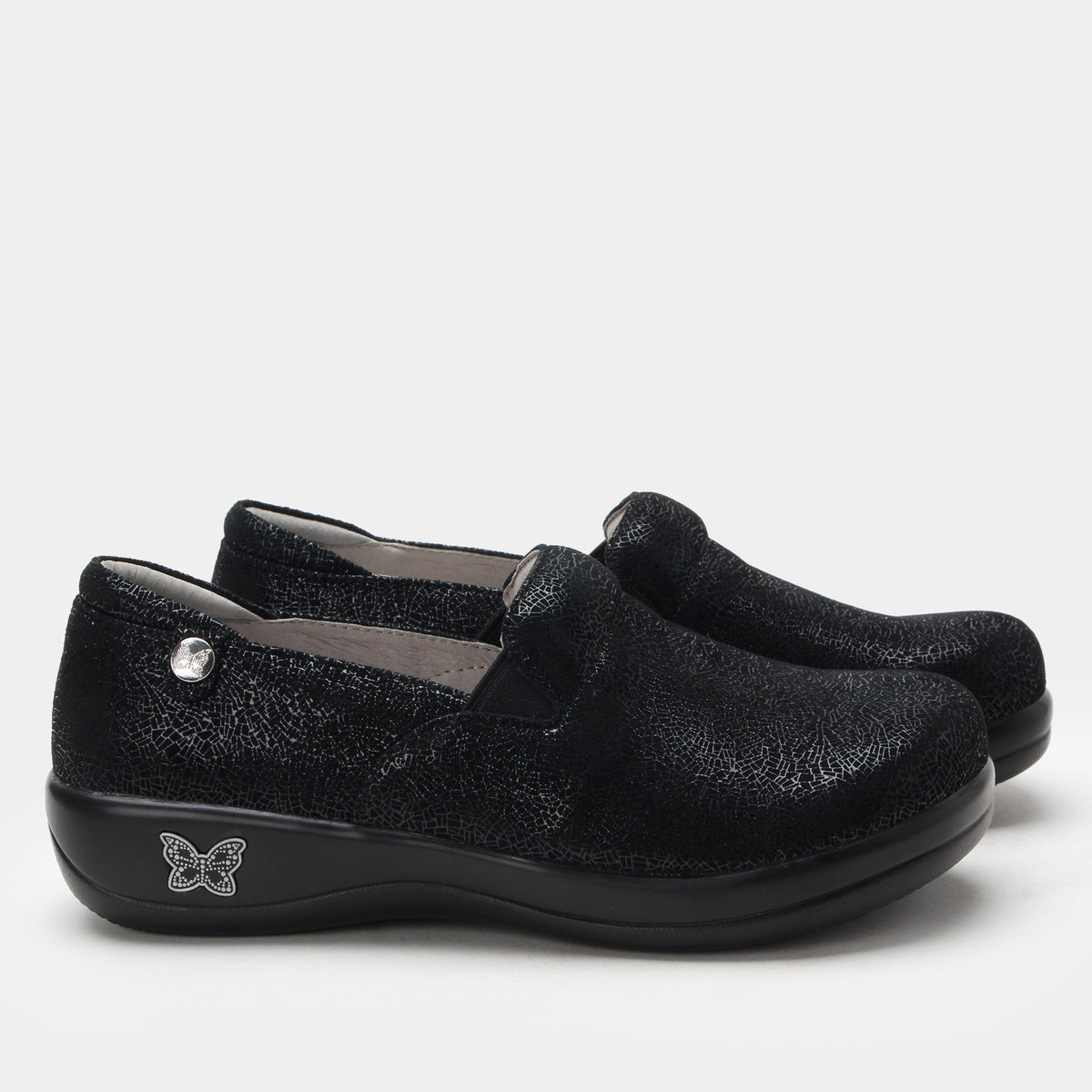 Alegria Keli Crackle Black Shoe