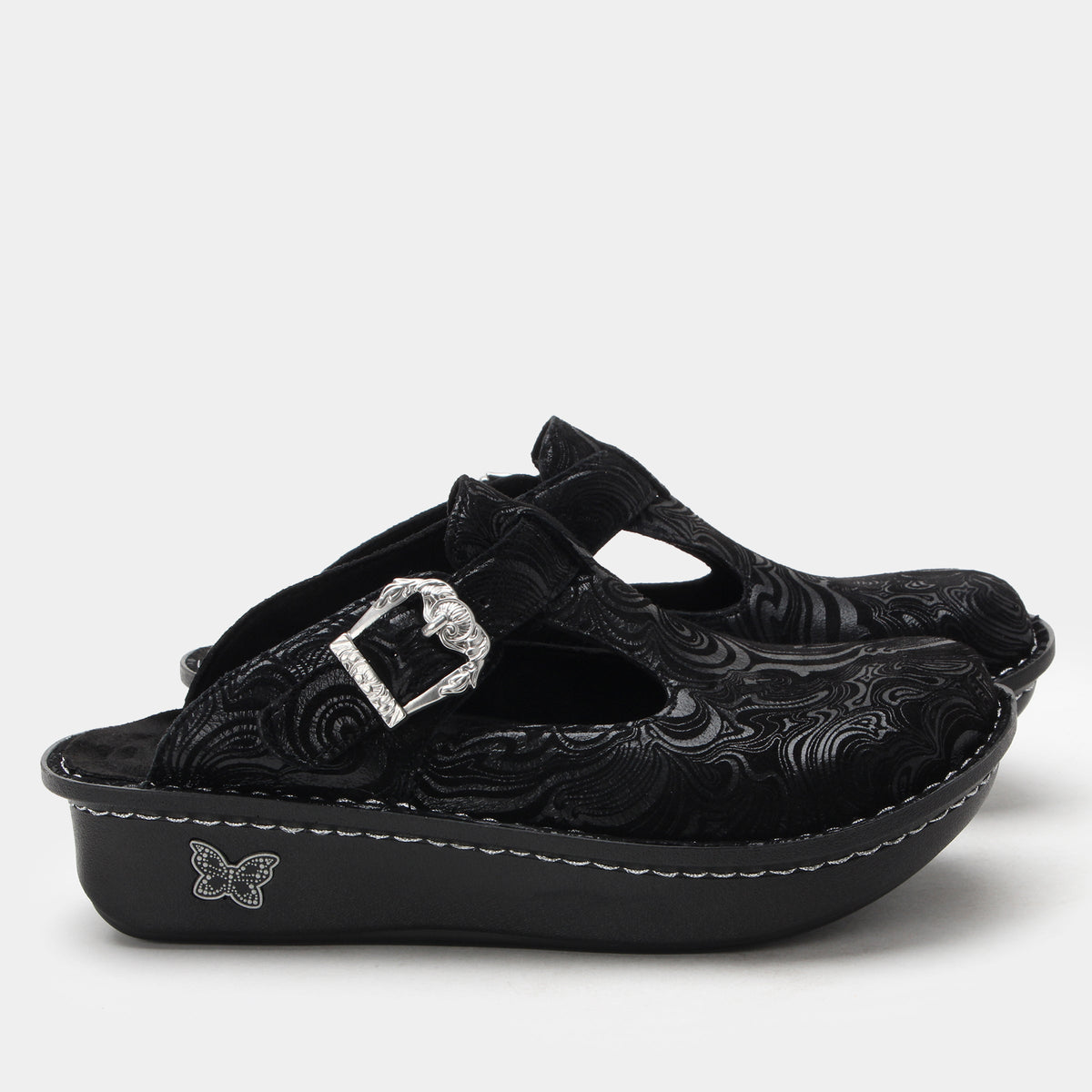 Alegria Classic Swirling Black Shoe