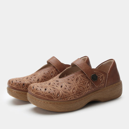 Alegria Opheliah Worn Cognac Breeze Shoe