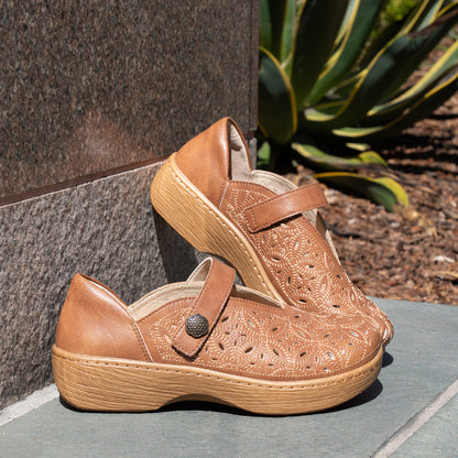 Alegria Opheliah Worn Cognac Breeze Shoe