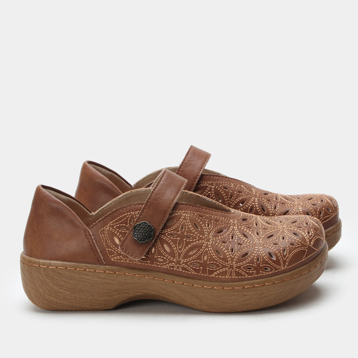 Alegria Opheliah Worn Cognac Breeze Shoe