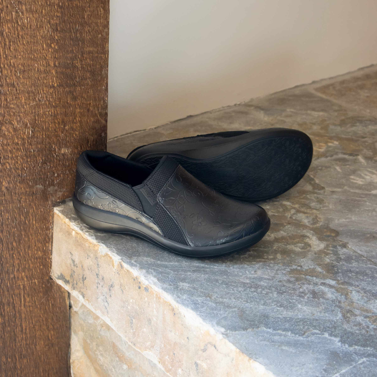Alegria Duette Embloom Black Shoe