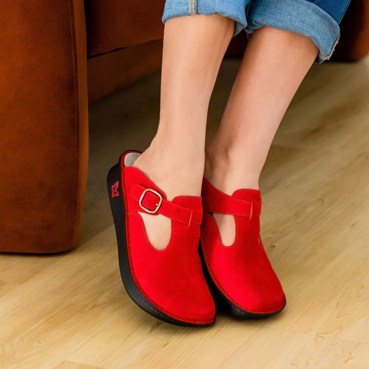 Alegria Classic She's A Firecracker Suede Shoe