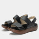woven noir sandal