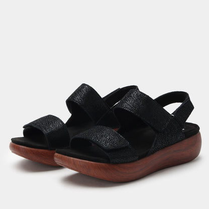 crackle black sandal,36